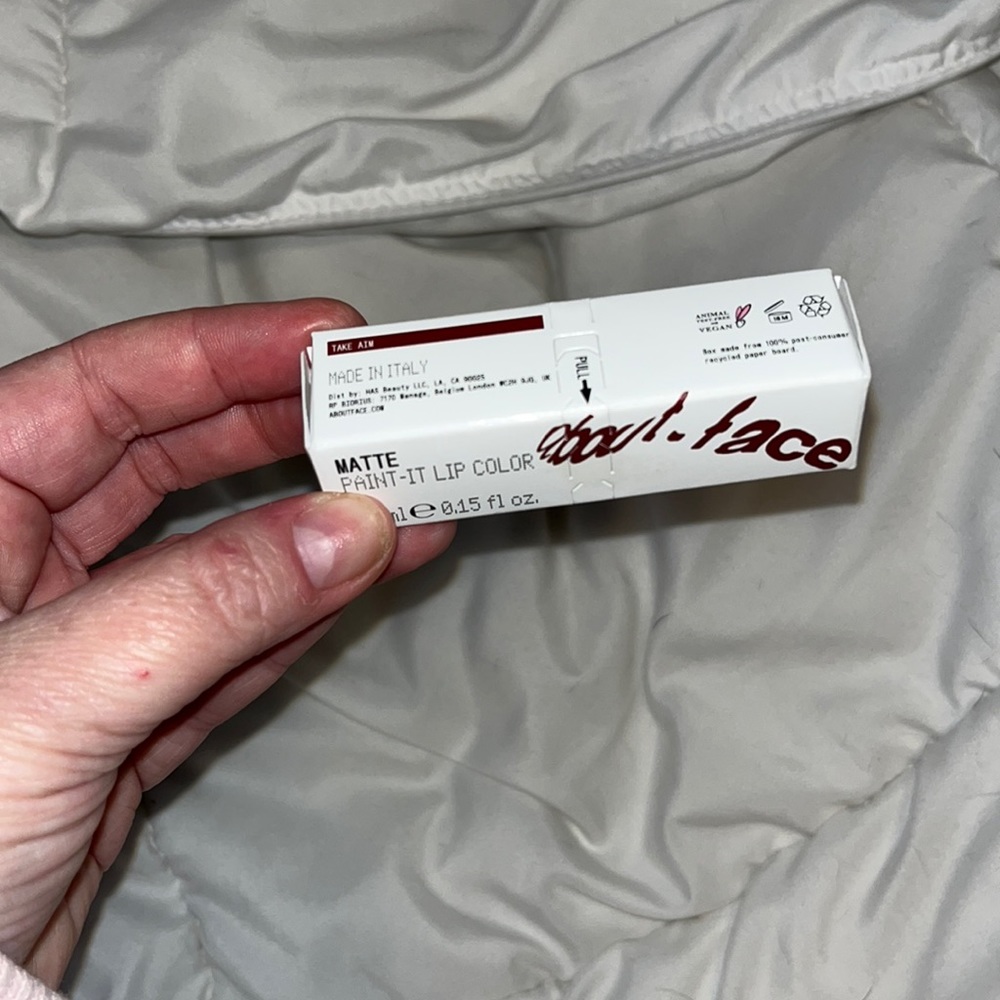 BNIB About-Face Matte Paint It Lip Color in Take Aim